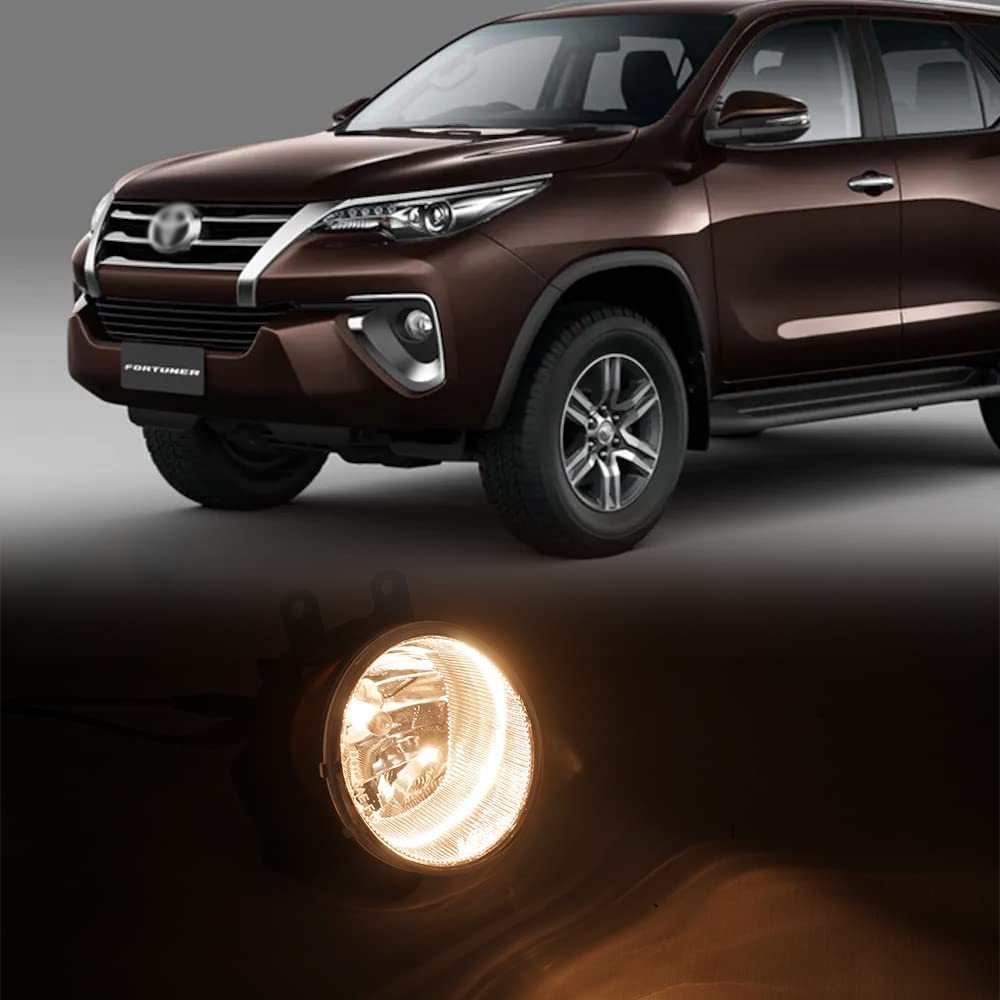Toyota Fortuner & Hilux SW4 2016-2019 H11 Halogen Fog Lights Kit - 12V 55W Replacement Front Bumper Lamps for Improved Visibility in Rainy & Foggy Conditions