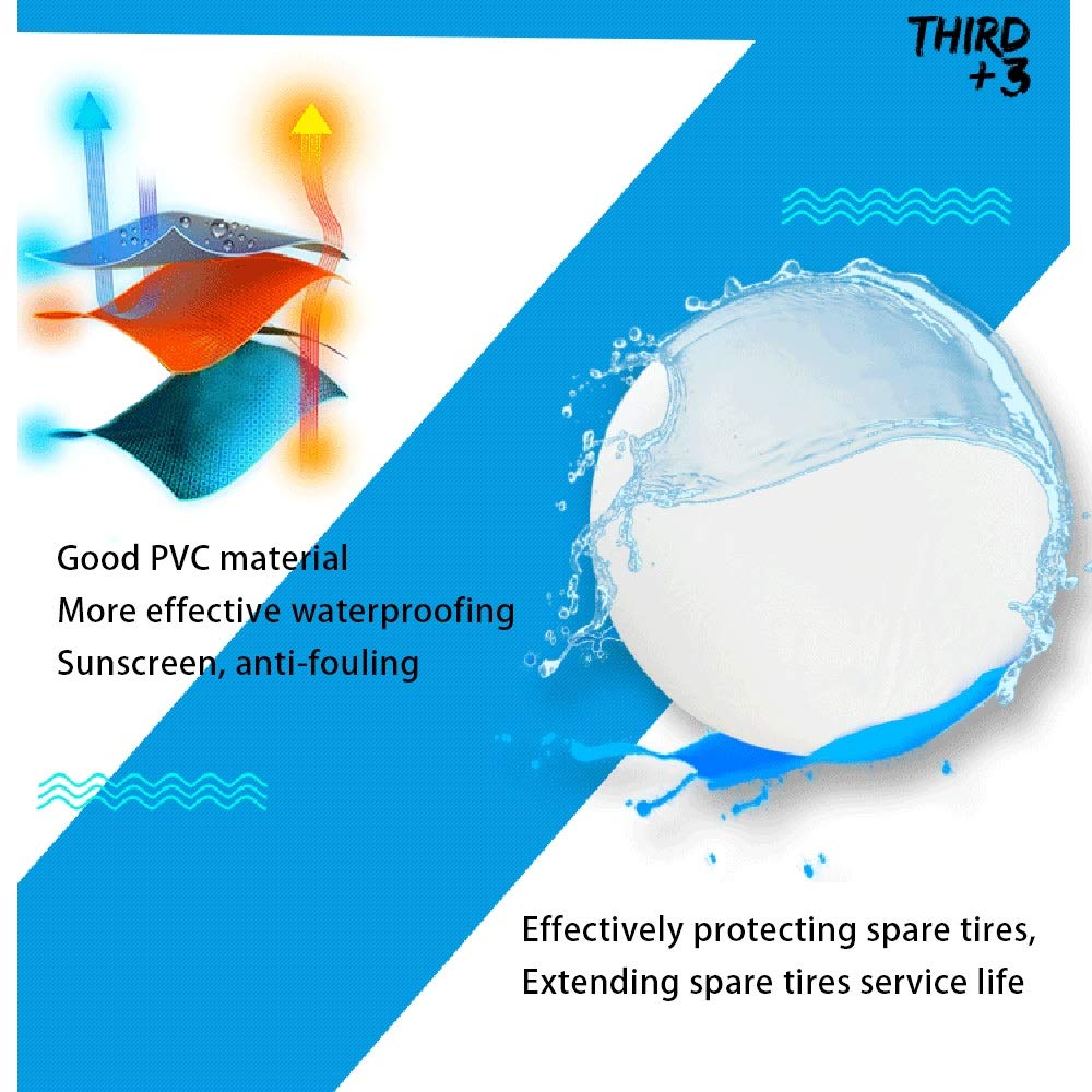 XhuangTech Heavy Duty PVC Tire Cover - 16 Inch DIY Trailer Spare Wheel Protector, Weatherproof & Durable (Pure White) - Perfect for RV, Truck, SUV & Off-Road Vehicle Protection