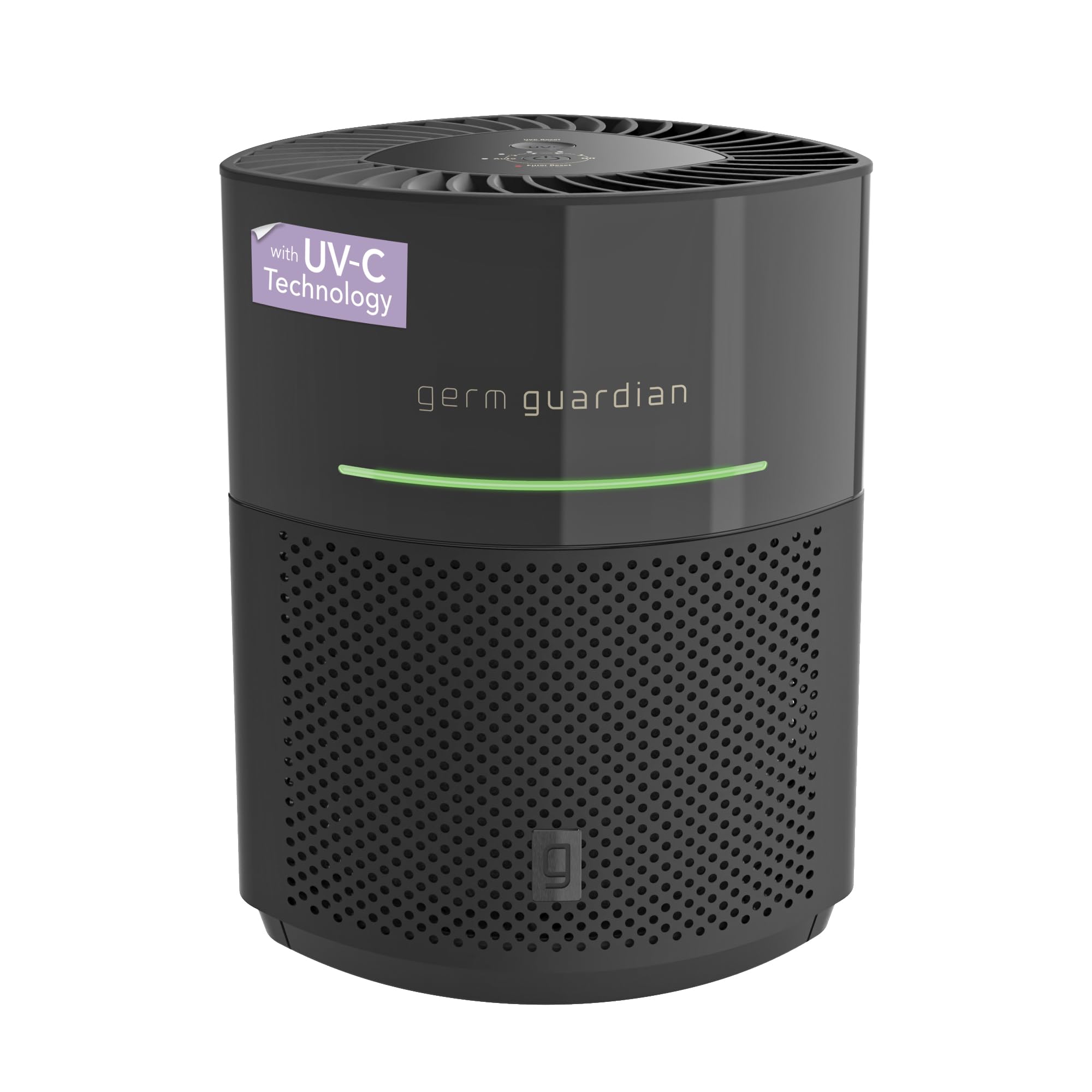 GermGuardian AC3000B HEPA Air Purifier for Large Rooms Up to 1043 Sq Ft - UV-C Light, Air Quality Sensor & True HEPA Filter - Black - Ideal for Bedrooms, Living Rooms & Offices