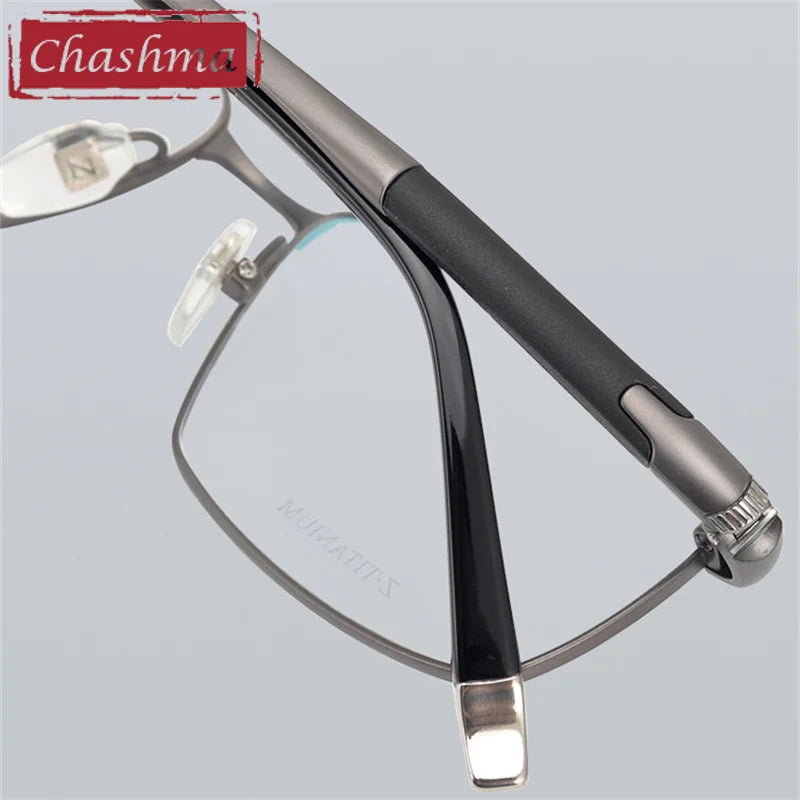 Men's Titanium Square Full Rim Eyeglasses 27448 – Lightweight Durable Frame for Work, Reading & Everyday Use