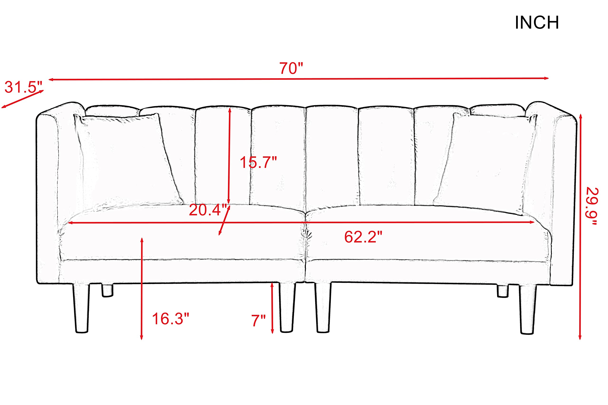 Modern Velvet Fabric Sofa Bed Futon with 2 Pillows - 3 Adjustable Angles Convertible Loveseat Sleeper Sofa for Small Spaces | Compact Living, Bedroom, Apartment, Office & Dorm Use (Pink) - Perfect for Guest Sleeping, Lounge Relaxing & Space-Saving Solutions
