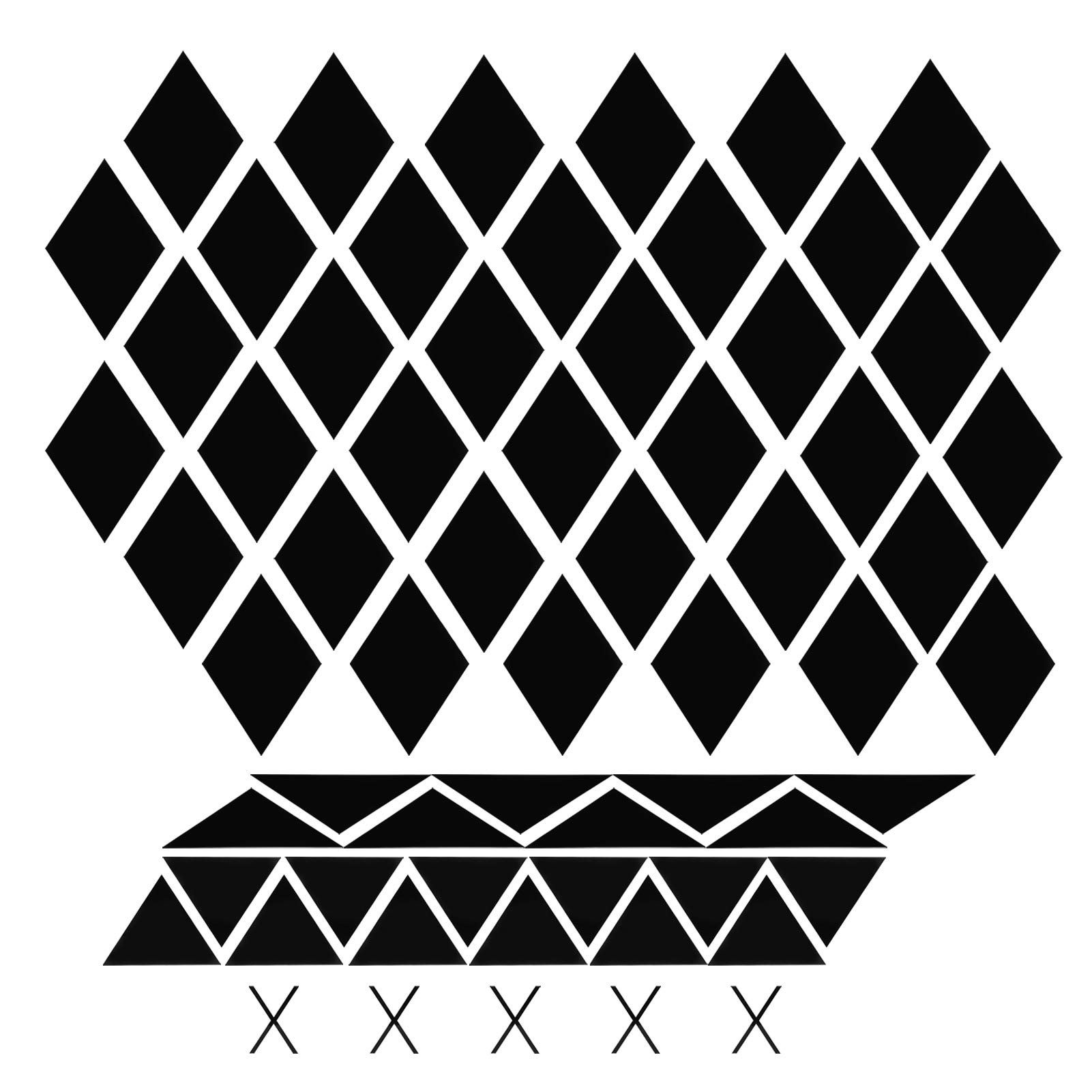 Entatial Acrylic Mirror Sticker - Black Large Rhombic Wall Decor for Home & Bathroom | Self-Adhesive Peel & Stick Mirror Tiles for Bedroom, Living Room, and Office Decoration