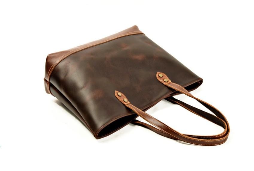 Premium Brown Leather Shoulder Tote Bag for Women - Stylish & Durable Handbag for Work, Travel & Everyday Use