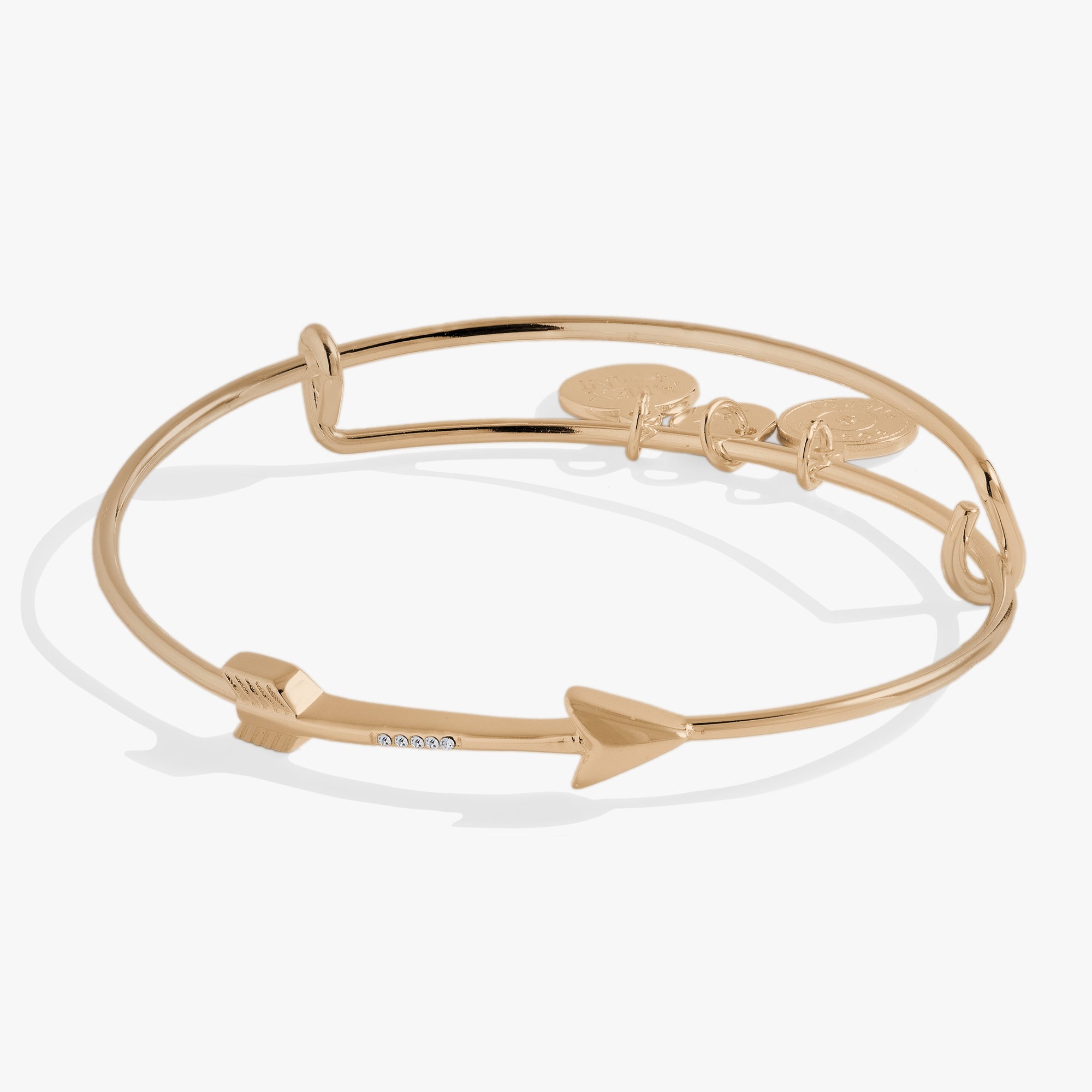 Arrow Inline Bangle Bracelet for Women - Minimalist Gold Plated Adjustable Stackable Bangle - Perfect for Everyday Wear, Office & Special Occasions