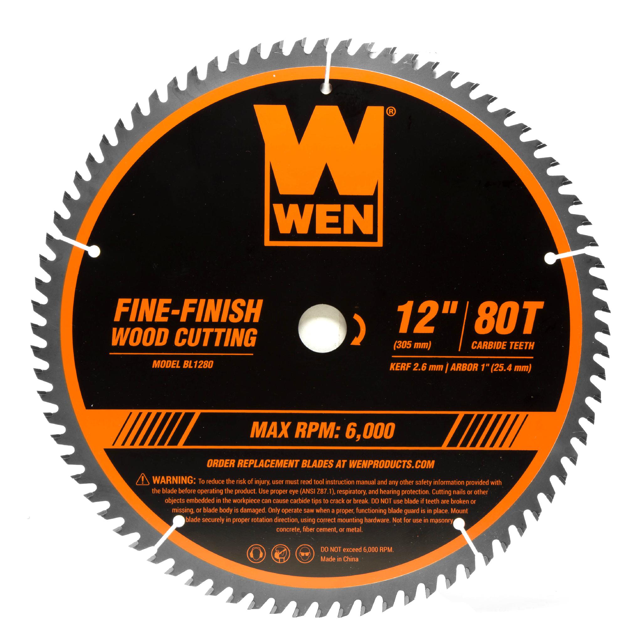 WEN BL1232 12-Inch 32-Tooth & 80-Tooth Carbide-Tipped Woodworking Saw Blade Set (2-Pack) - Perfect for Table Saws, Miter Saws & Circular Saws