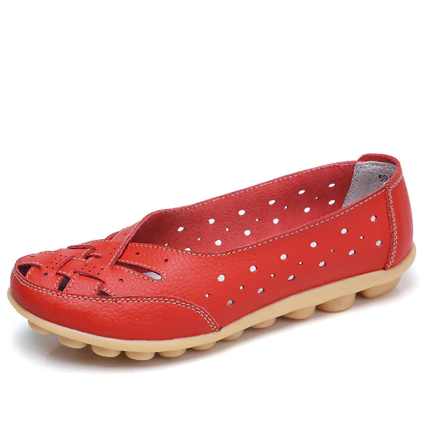 Comfortable Hollow Loafers for Women - Breathable Tendon Sole Slip-On Shoes for Casual Wear, Office & Walking