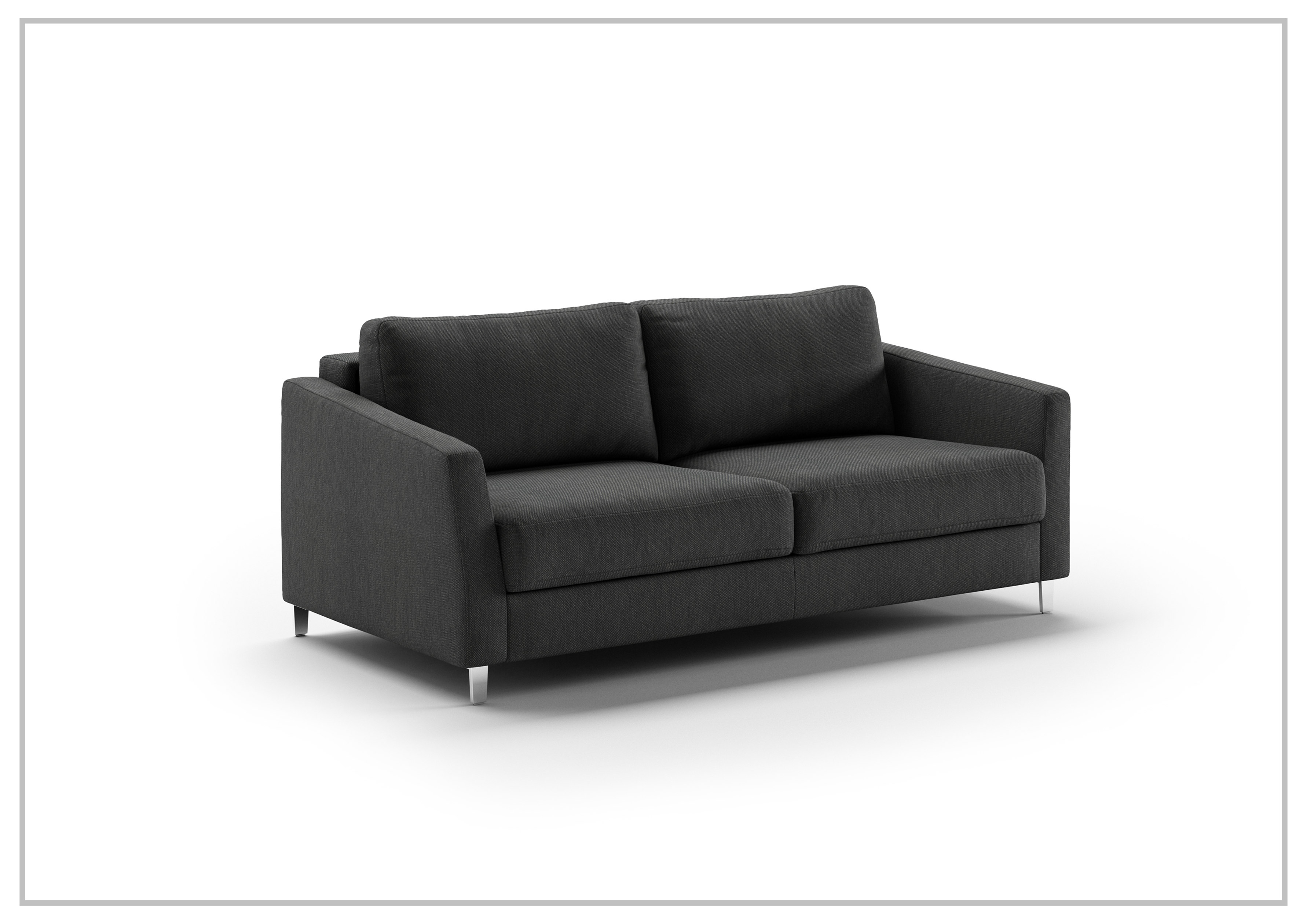 Luonto Monika Fabric Queen Sleeper Sofa with Wood or Chrome Legs - Convertible Sofa Bed for Small Spaces, Guest Rooms & Apartments
