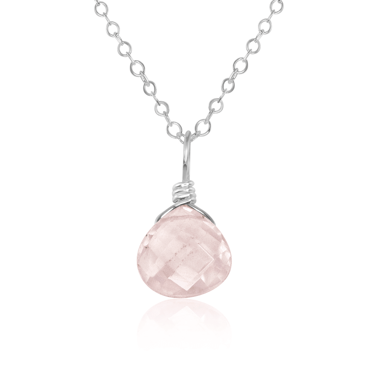 Rose Quartz Teardrop Crystal Pendant Necklace for Women - Healing Stone Jewelry for Love & Positive Energy | Perfect Gift for Valentine's Day, Anniversary & Spiritual Healing