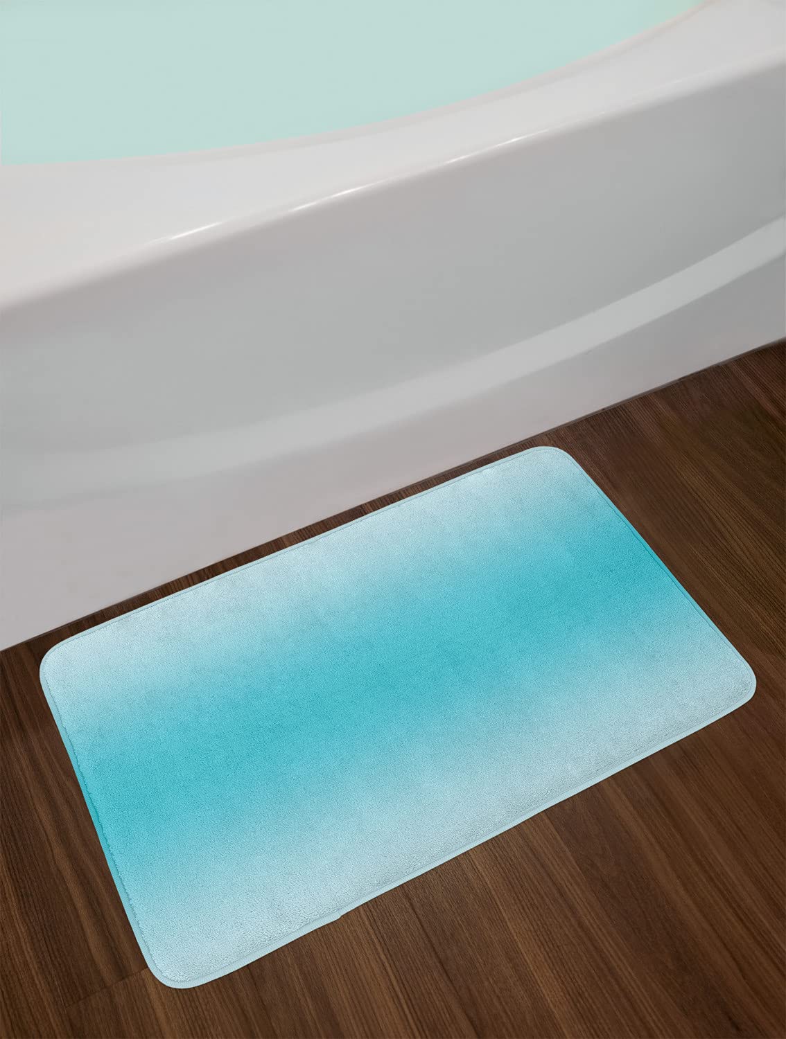 Ambesonne Ombre Bath Mat - Tropical Beach Cove Aquatic Ombre Design, Non-Slip Plush Bathroom Rug, 30.2