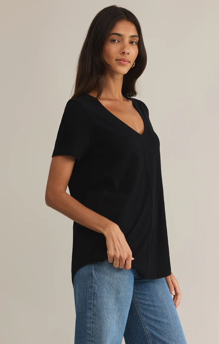 Z Supply Asher V Neck Tee - Soft Cotton Women's T-Shirt for Casual Wear & Everyday Outfits | Perfect for Layering, Weekend Errands & Coffee Dates
