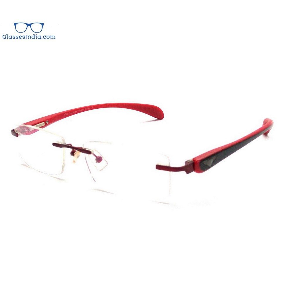 Blue Light Blocking Computer Glasses - Red Rimless PF2257RD for Eye Strain Relief | Gaming, Office Work & Screen Time Protection
