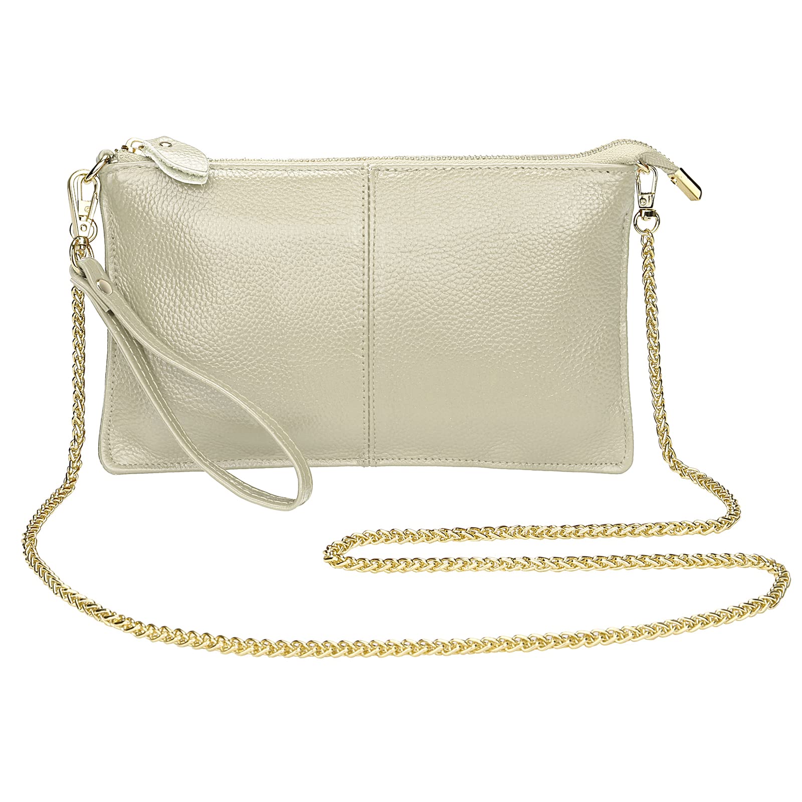 Uromee Genuine Leather Wristlet Wallet Clutch Purse for Women - Detachable Crossbody Shoulder Chain Handbag | Perfect for Parties, Travel & Everyday Use