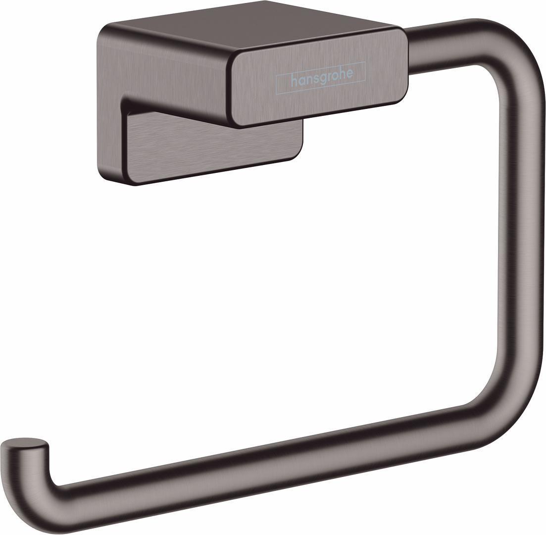 Hansgrohe AddStoris Brushed Black Chrome Toilet Paper Holder 41771340 - Modern Bathroom Accessory for Home & Hotel Use