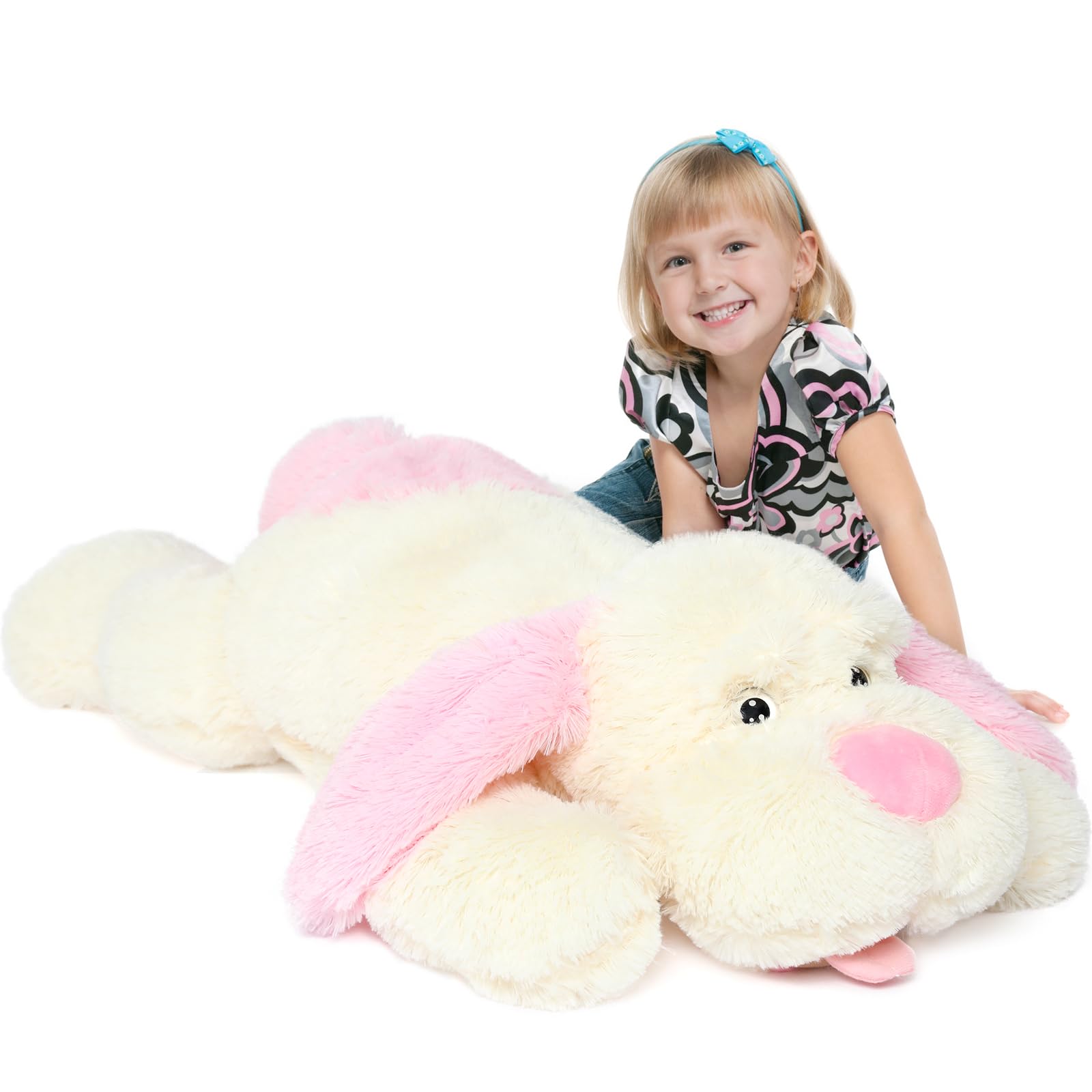 MorisMos 31 Inch Large Dog Stuffed Animal - Extra Big Soft Plush Puppy Pillow Toy for Kids & Girls | Perfect for Cuddling, Nursery Decor, and Gift Giving