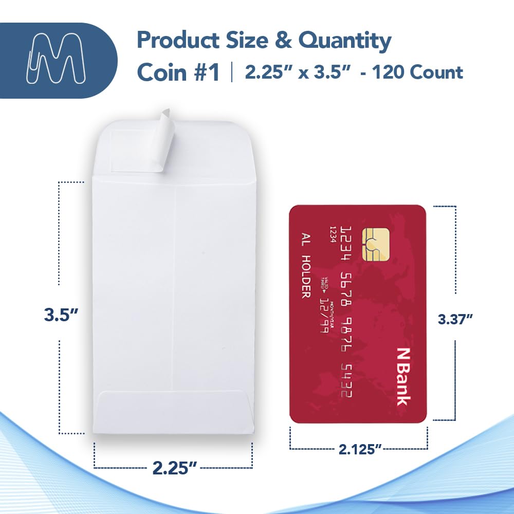 MOS #1 Coin Envelopes – 120-Pack 2-1/4