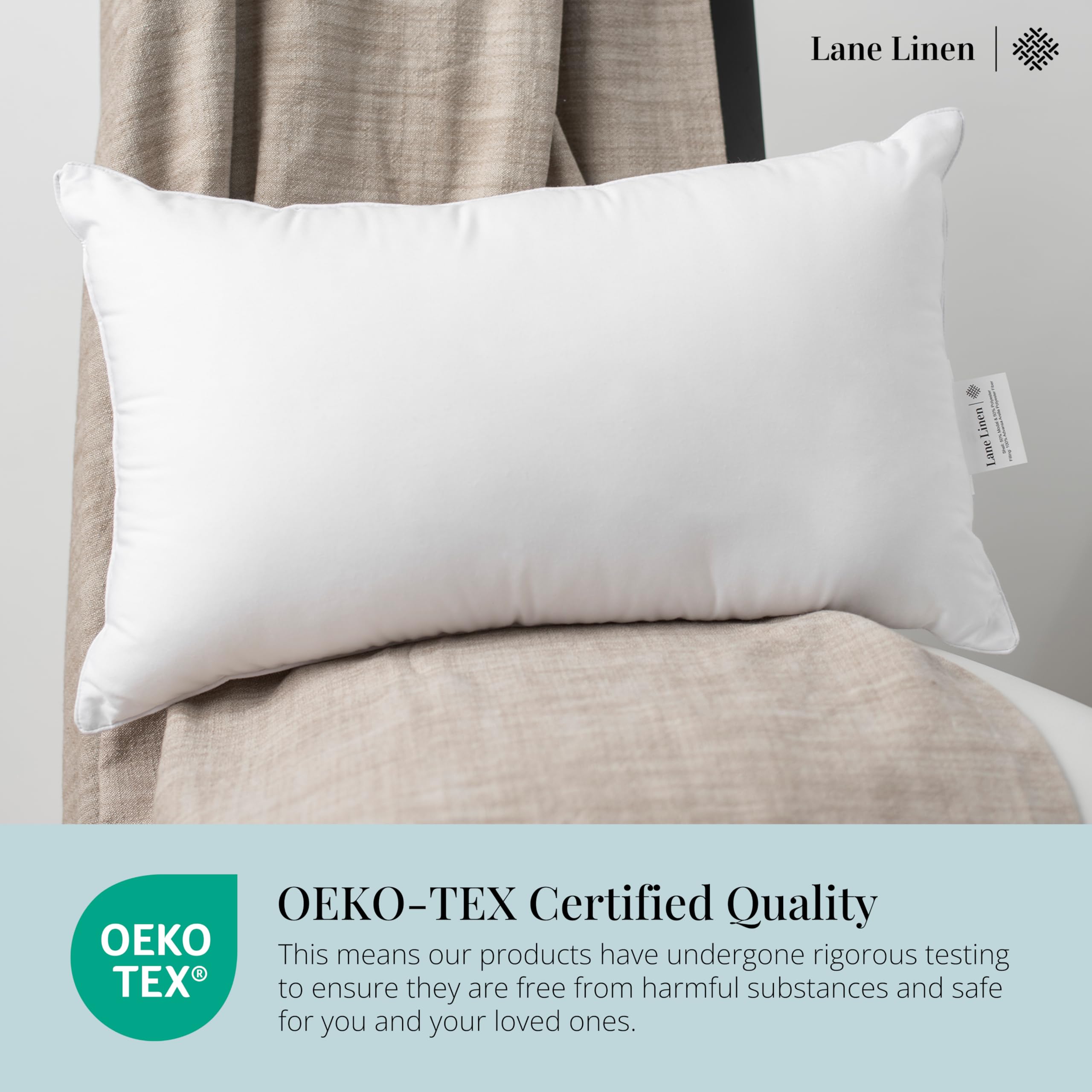 Premium 12x20 Fluffy White Pillow Inserts (Pack of 2) - Soft Decorative Couch Pillows for Sofa, Bed & Living Room - Perfect for Throw Pillow Covers, Home Decor & Cozy Comfort