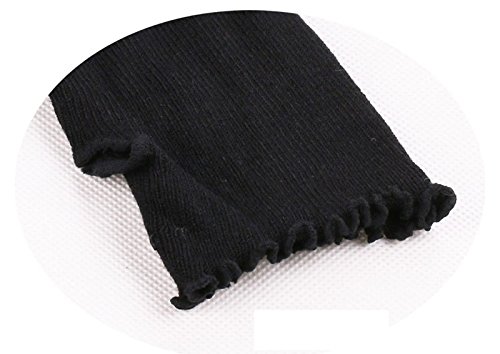 Lotus Leaf Edge Fingerless Gloves for Women - Stretchy Long Arm Warmers - Winter Hand & Arm Protection for Outdoor Activities, Running, Cycling & Yoga