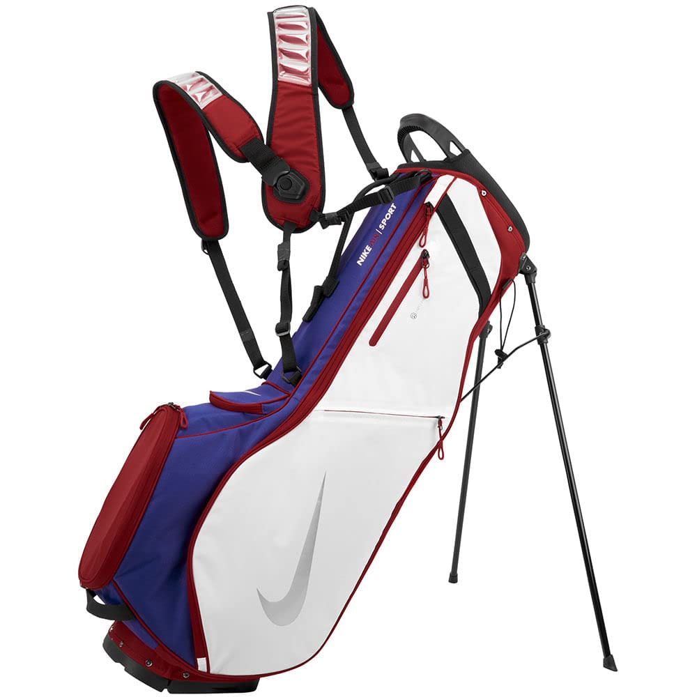 Nike Air Sport 2 Golf Bag - Lightweight Stand Bag with 5-Way Divider, Durable Water-Resistant Material (Red/Royal Blue) - Perfect for Golf Tournaments & Weekend Golfing