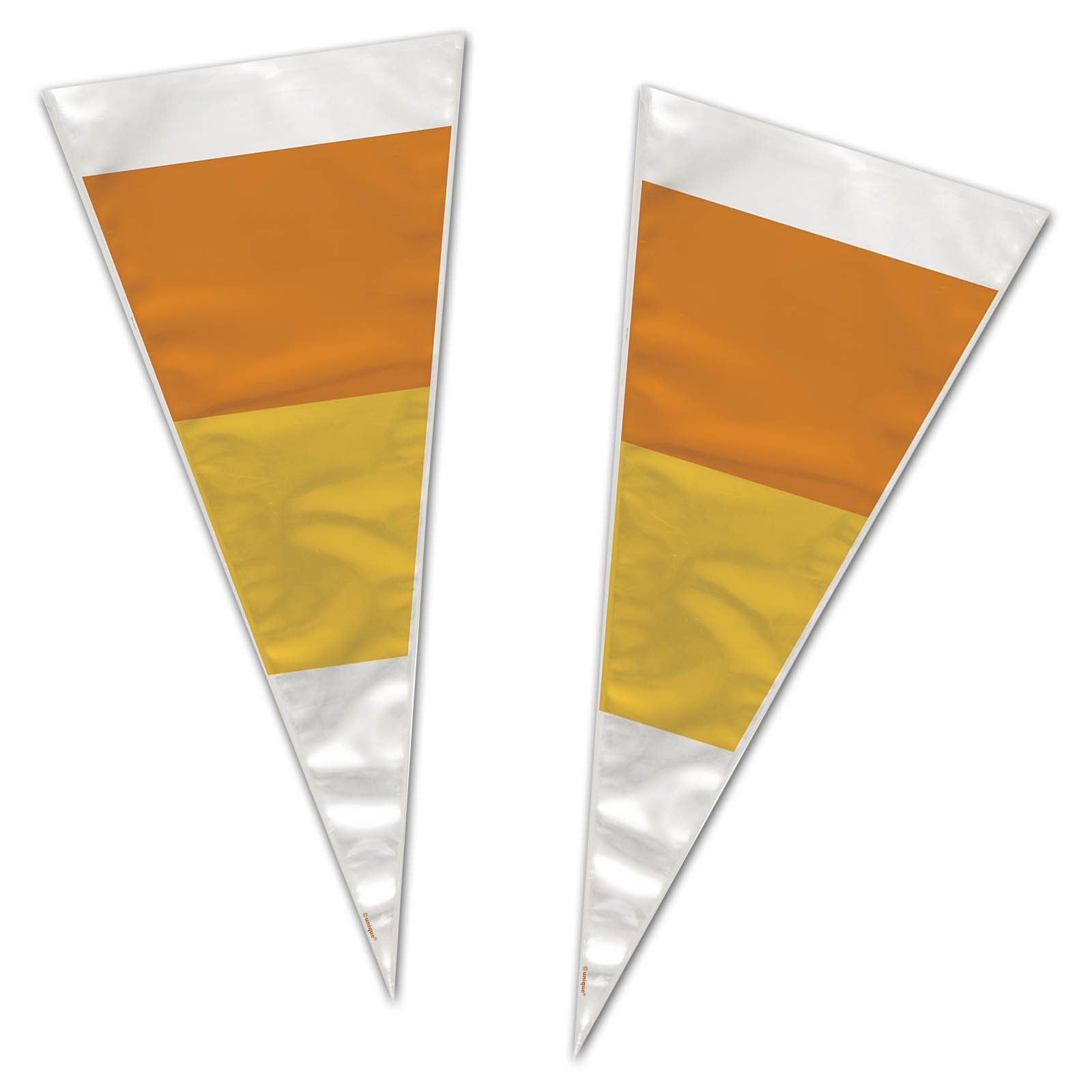 Halloween Candy Corn Cone Cellophane Bags - 20 Count Pack for Trick or Treat, Party Favors & Halloween Treat Bags
