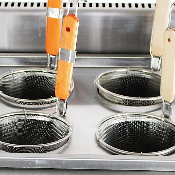 RSBFER Commercial Stainless Steel Pasta Cooker Set with Divider & Colander Strainer - 4 Hole Pasta Pot Insert for Noodles, Vegetables | Perfect for Restaurants, Catering & Home Cooking