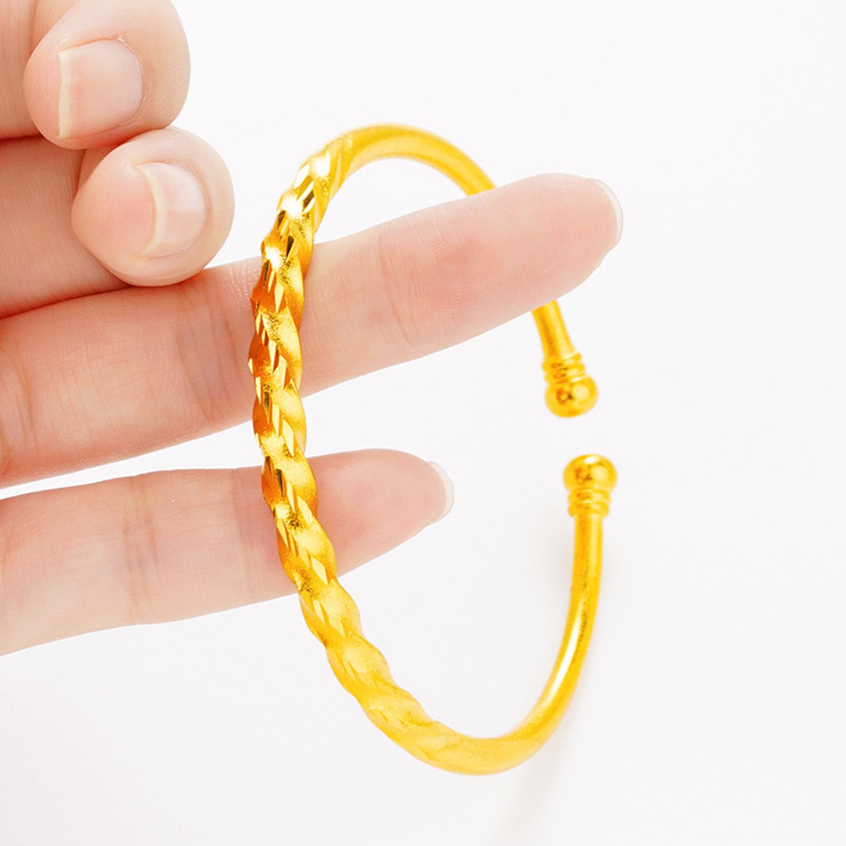18K Gold Plated Adjustable Open Cuff Bracelet for Women - Elegant Fashion Arm Jewelry for Parties, Weddings & Everyday Wear