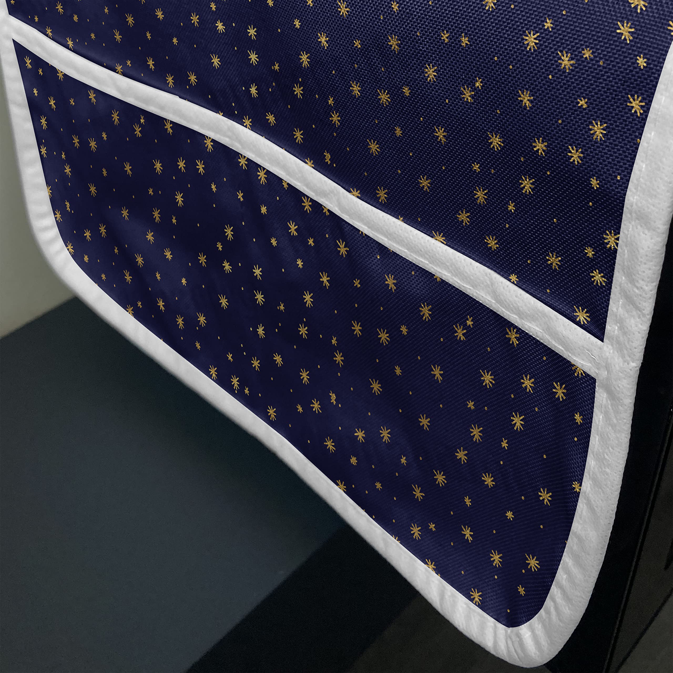 Ambesonne Dark Blue Microwave Cover - Minimalist Abstract Stars Night Sky Design, Waterproof Kitchen Organizer with Pockets, 36