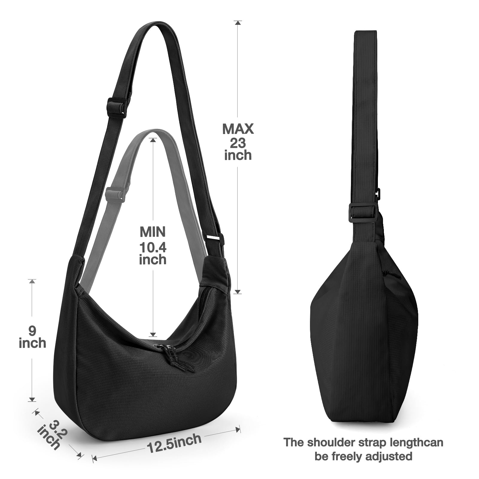 Stylish Women's Crossbody Bag - Small Crescent Nylon Hobo Shoulder Purse with Adjustable Strap for Travel, Work & Everyday Use | Lightweight & Durable Handbag for Commuting, Shopping & Casual Outings