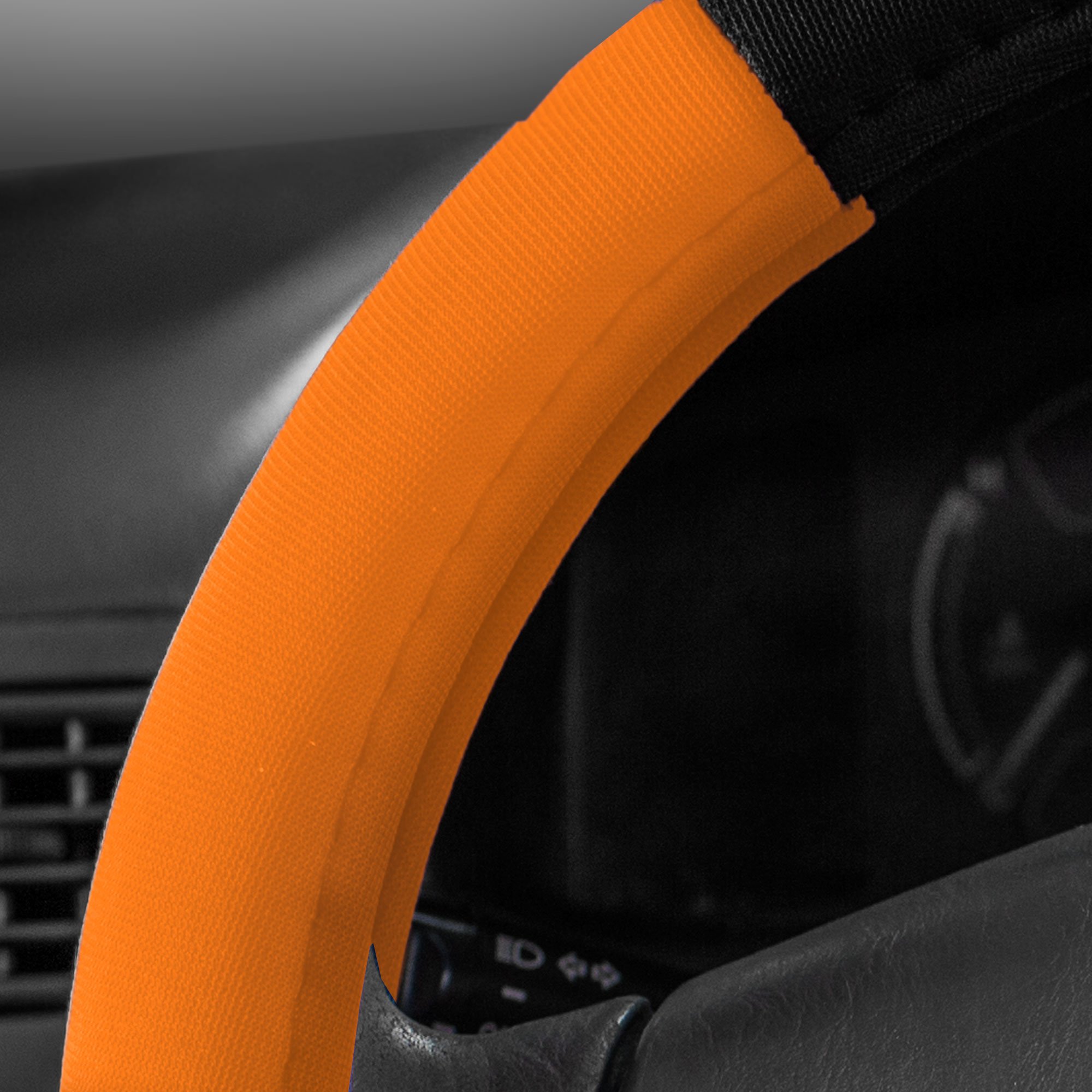 TLH Anti-Slip Steering Wheel Cover & Seat Belt Pads - Orange for Safe Driving