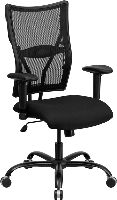 Hercules Black Mesh Executive Swivel Ergonomic Office Chair with Adjustable Arms - Heavy Duty 400 lb Weight Capacity - Perfect for Home Office, Gaming & Workspace Comfort