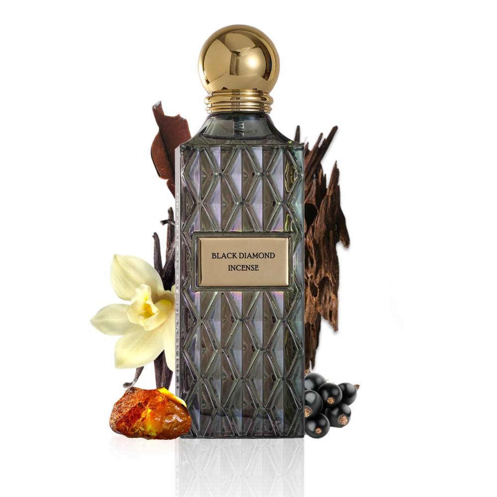 Black Diamond Incense Eau de Parfum 150ml - Luxury Fragrance for Women & Men, Long-Lasting Perfume for Date Night, Parties & Special Occasions