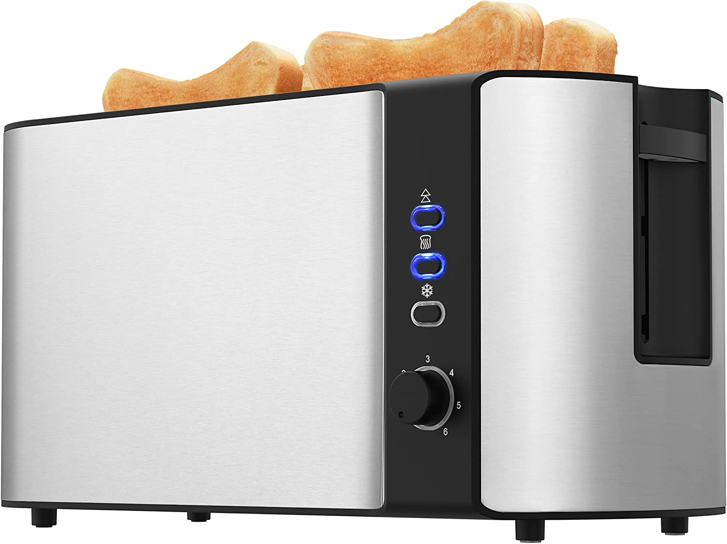 4-Slice Stainless Steel Toaster with Extra Wide 10