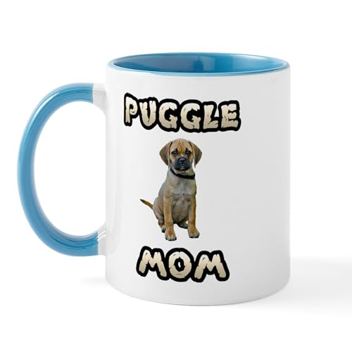 White/Blue Inside - Puggle Mom Mug