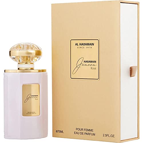 Al Haramain Junoon Rose Eau de Parfum 2.5 oz / 75ml for Women - Floral Fragrance for Date Night & Special Occasions