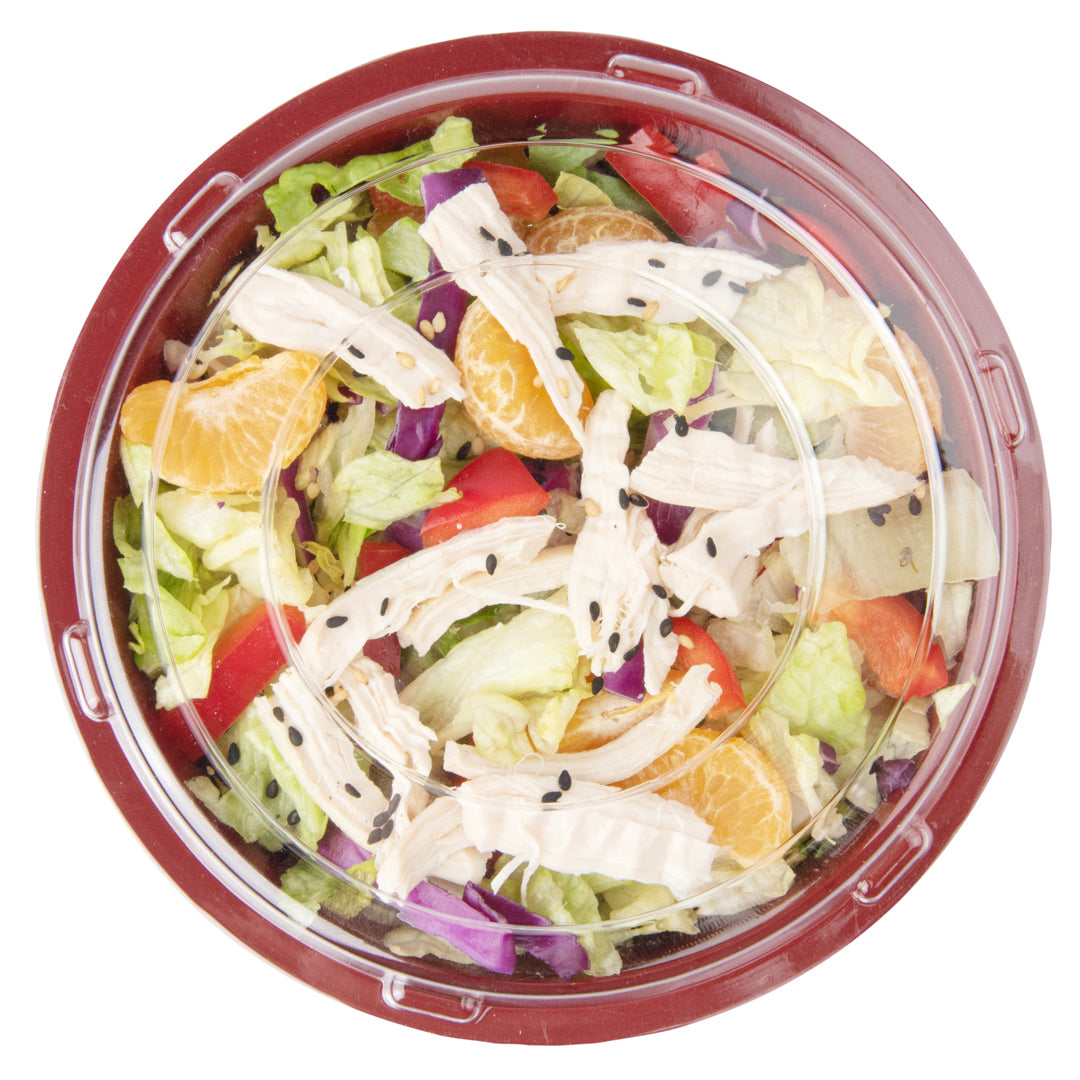 18 oz Round Black and Red Plastic Panda Bowl with Clear Lid - Microwave Safe, BPA-Free - 6 x 6 x 2.5 Inches - Bulk Pack of 200 - Perfect for Asian Restaurants, Takeout Meals, and Home Meal Prep