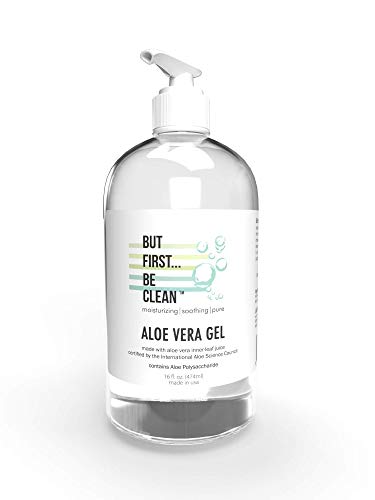 Pure Aloe Vera Gel for Face, Body & Hair - Hydrating & Soothing Skin Care, Sunburn Relief, Acne & Eczema Treatment - IASC Certified (16 oz) - Perfect for After-Sun Care, Daily Moisturizing & Hair Conditioning