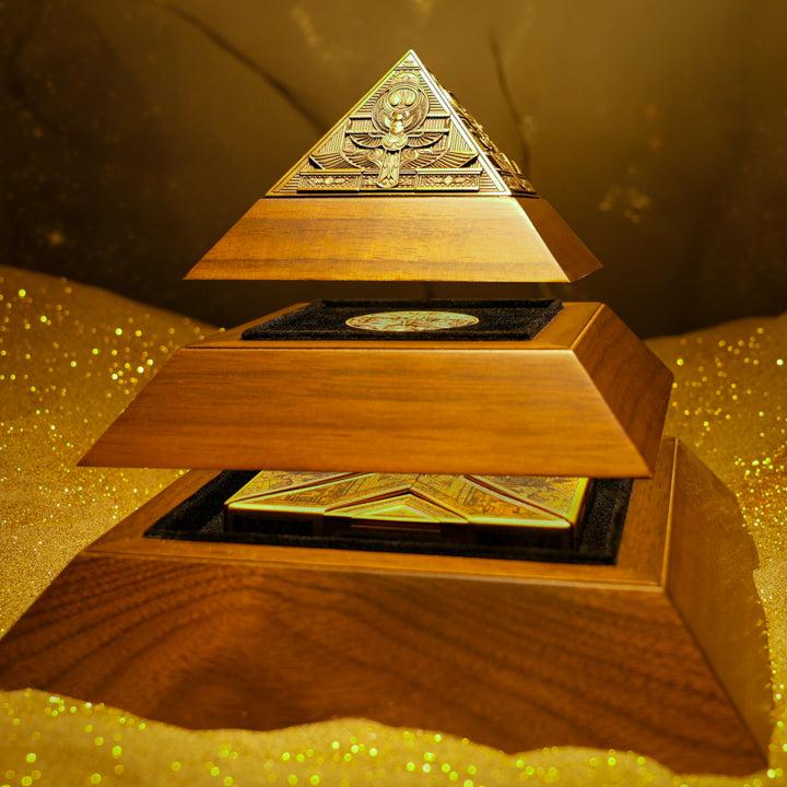 Premium Ankh Gilded Playing Cards with Walnut Wood Gift Box - Luxury Card Game Set for Poker, Magic Tricks & Collectors (Egyptian Theme)