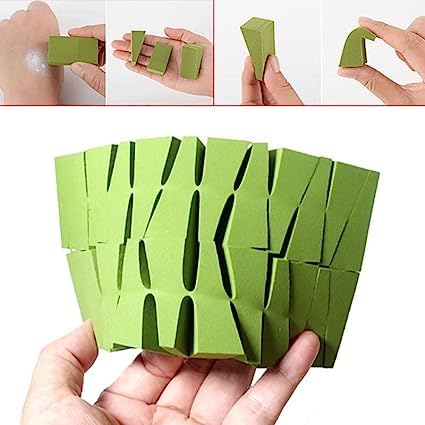 Hebezon Makeup Sponge for Powder & Foundation | Small Triangle Puff for Wet & Dry Application | Blending Sponge for Face Makeup (Pack of 2) | Perfect for Nail Art, Manicure Sealing & Professional Makeup Application