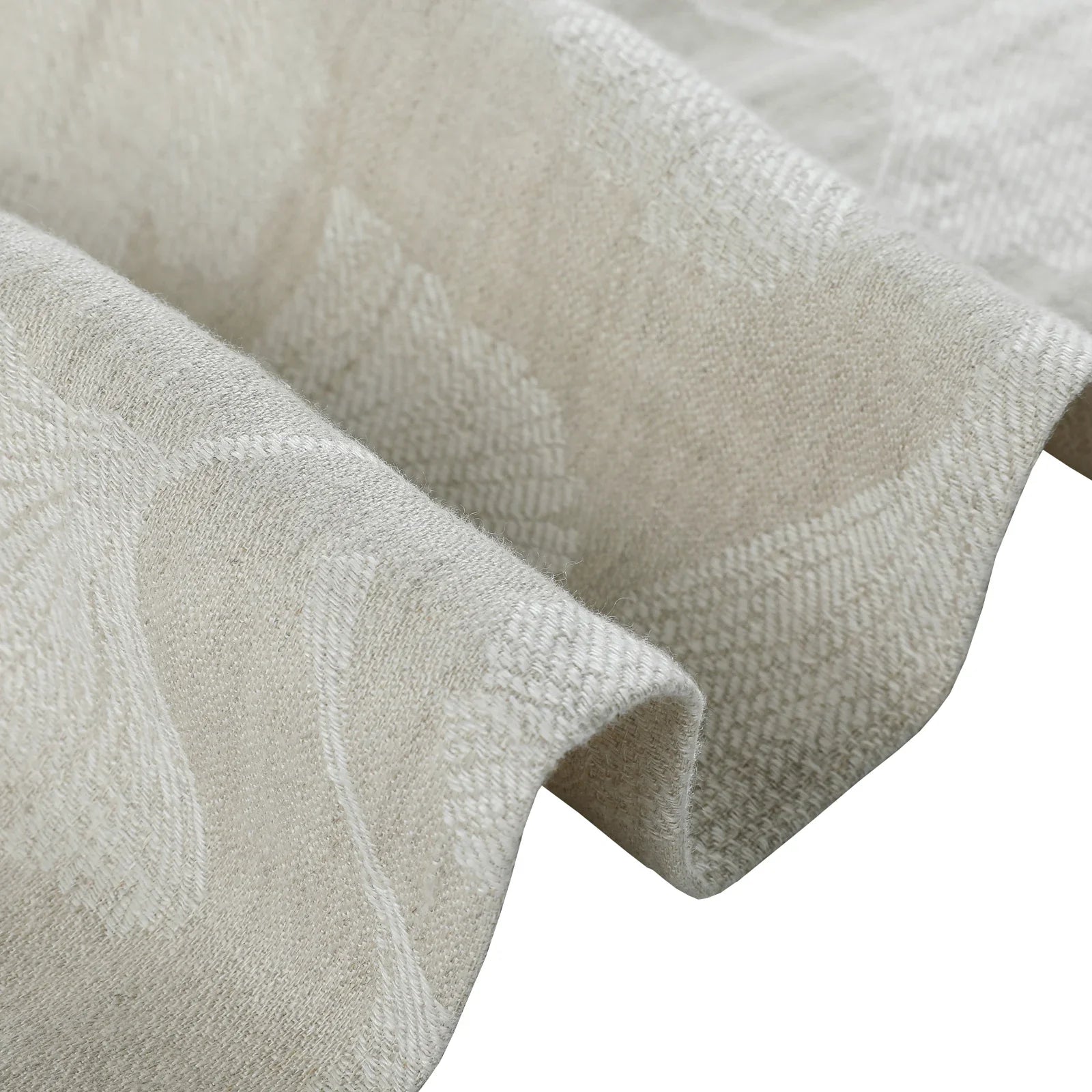 Lance 100% Linen Jacquard Curtains with Grommet Top - Blackout Window Drapes for Living Room & Bedroom - Premium Textured Home Decor