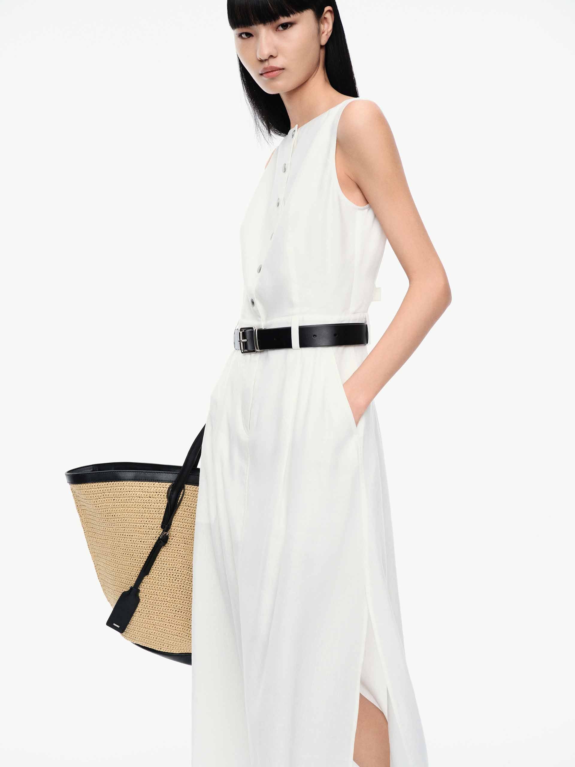 Breathable Linen Blend Maxi Dress for Women - Flowy Summer Beach Dress with Pockets | Perfect for Vacations, Weddings & Casual Outings