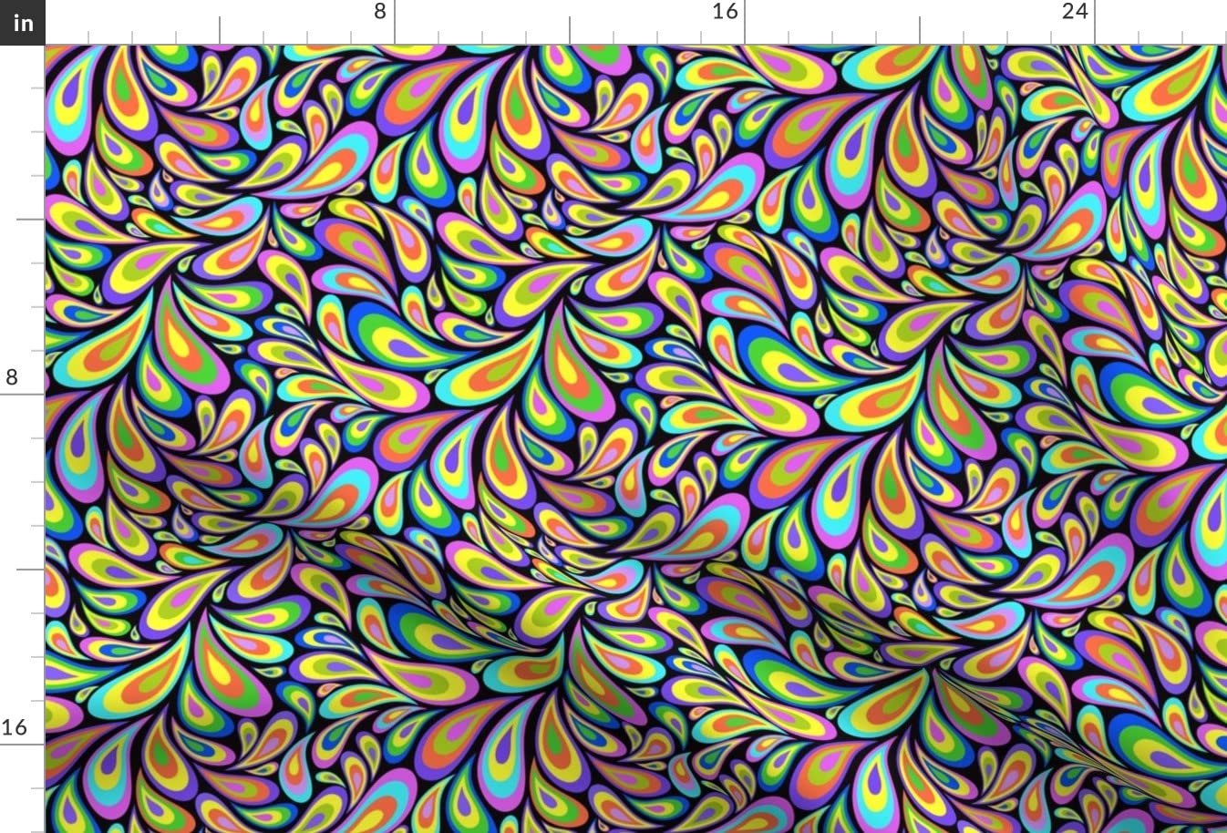 Abstract Psychedelic Printed Minky Fabric Fat Quarter - Colorful Ornamental Pattern for Sewing Baby Blankets, Quilt Backing & Plush Toys - Soft DIY Craft Material for Nursery Decor & Gift Making