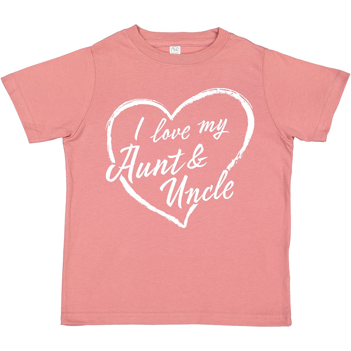 Inktastic I Love My Aunt and Uncle White Chalk Heart Toddler T-Shirt | Cute Toddler Outfit for Family Reunions & Special Occasions