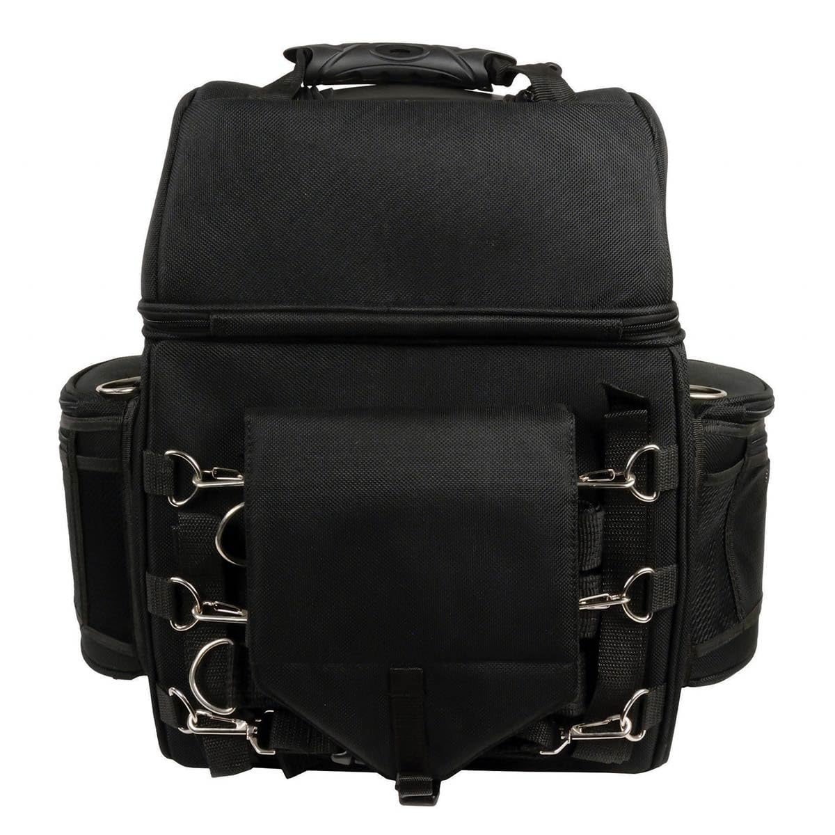 Milwaukee Leather SH682 Black Medium Motorcycle Sissy Bar Travel Bag - Waterproof Textile Luggage for Harley, Cruiser & Touring Bikes - Perfect for Road Trips & Daily Commuting