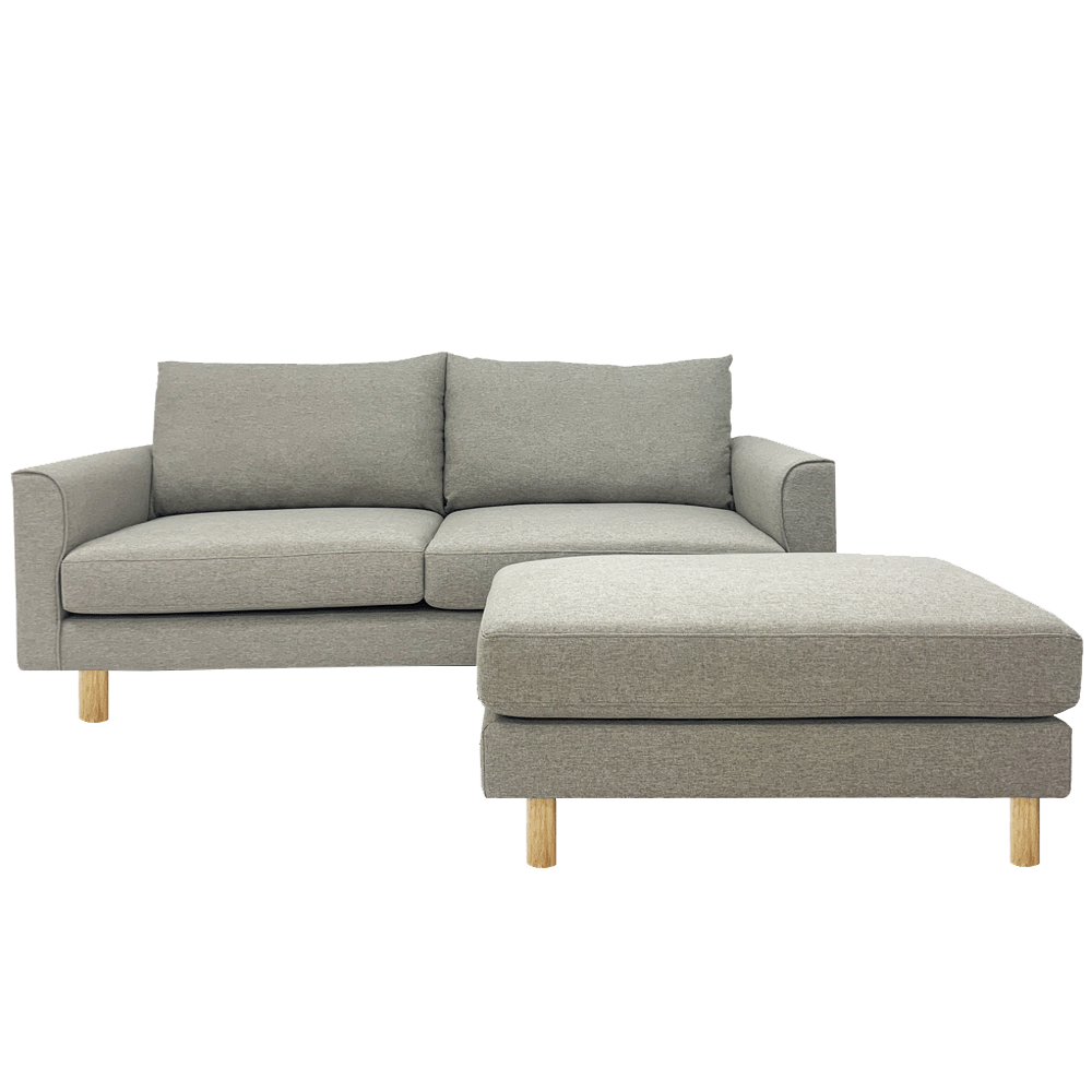 Toby Sofa with Ottoman - EcoClean Fabric, Modern Living Room Furniture for Small Spaces | Perfect for Apartments, Lounging & Movie Nights