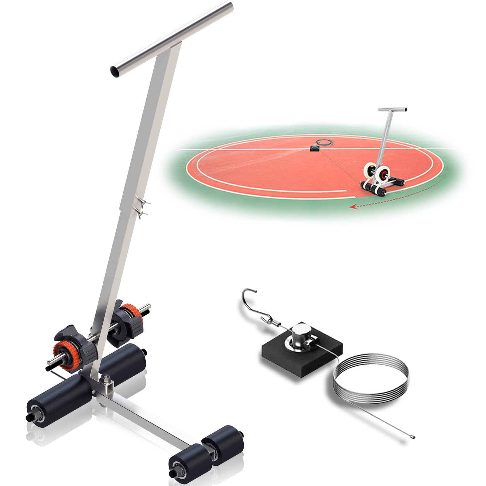 Professional Court Line Tape Machine - Adjustable Height 21.6-31.5 Inches for Basketball Courts, Driveways, Asphalt & Concrete Surfaces - Perfect for Drawing Custom Lines and Circles (Basic Model) - Ideal for Sports Field Marking, Parking Lot Layouts, and Construction Site Planning