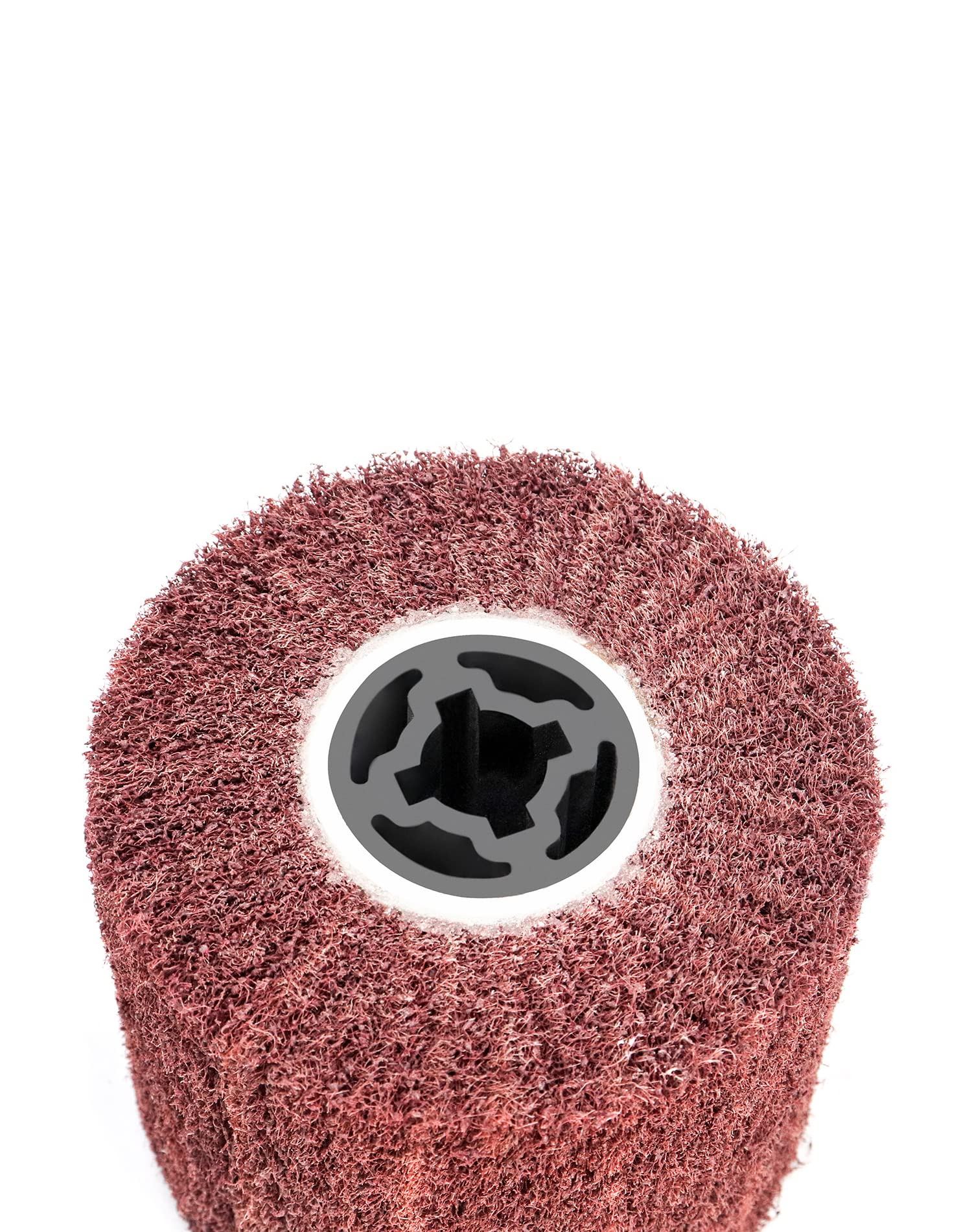 QWORK 60 Grit Non-Woven Abrasive Flap Wheels 4 Pack - Heavy Duty Polishing & Burnishing Tools for Stainless Steel, Metal Finishing, Wire Drawing - Achieve Smooth Mirror Finish - Perfect for Automotive, Jewelry & DIY Metal Projects
