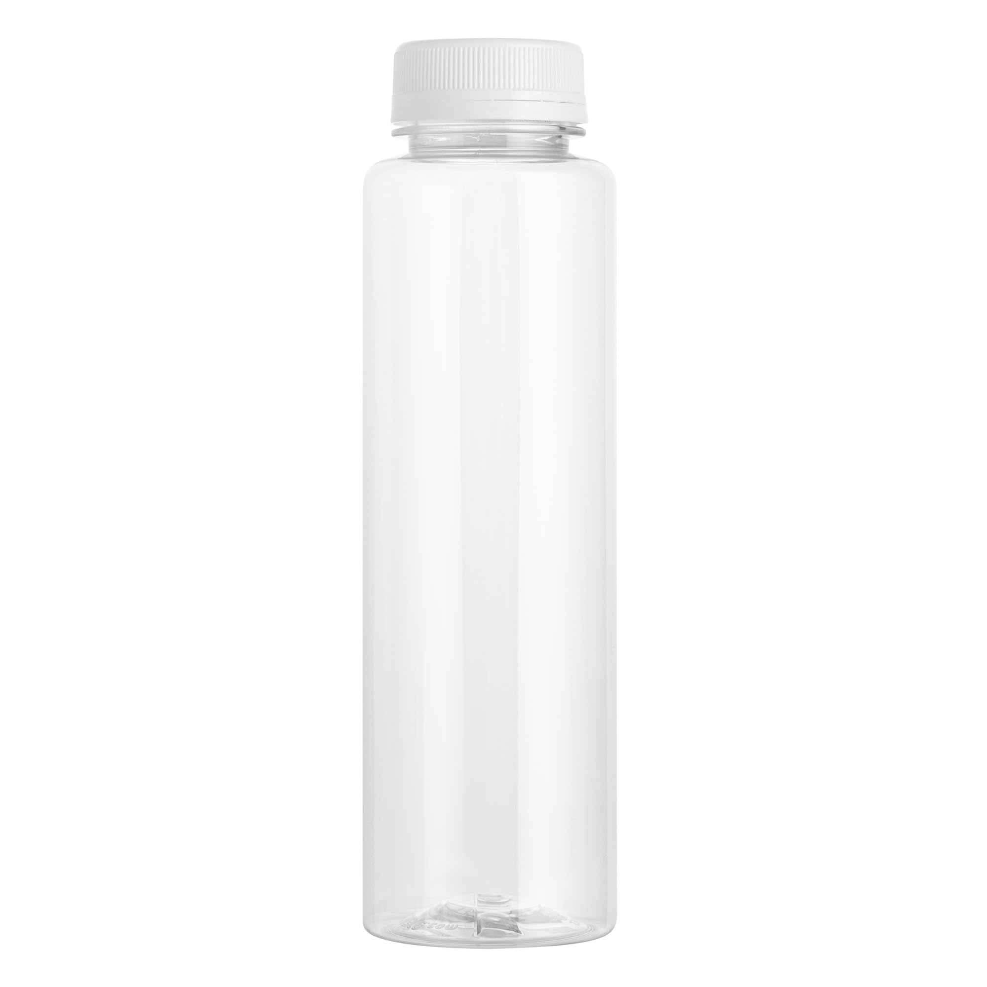 16oz Clear Plastic Juice Bottles with White Caps - 100 Pack Disposable Round Juice Containers for Juicing, Smoothies, Cold Brew & Beverages - Perfect for Juice Shops, Cafes, Restaurants & Home Use