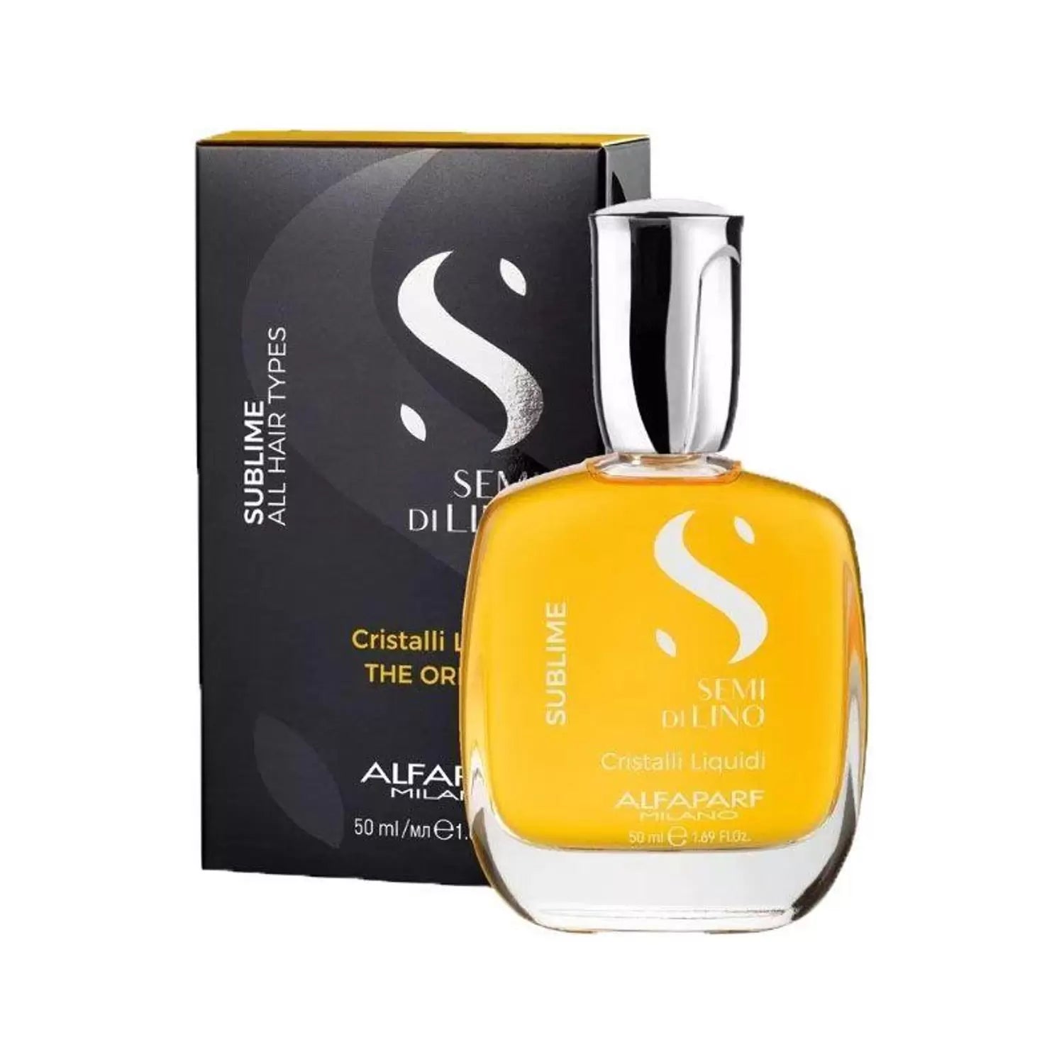 Alfaparf Milano Cristalli Liquid Hair Serum 50ml (1.6 fl oz) - Shine Enhancing & Frizz Control for Smooth, Healthy Hair - Perfect for Daily Styling & Salon-Quality Results at Home