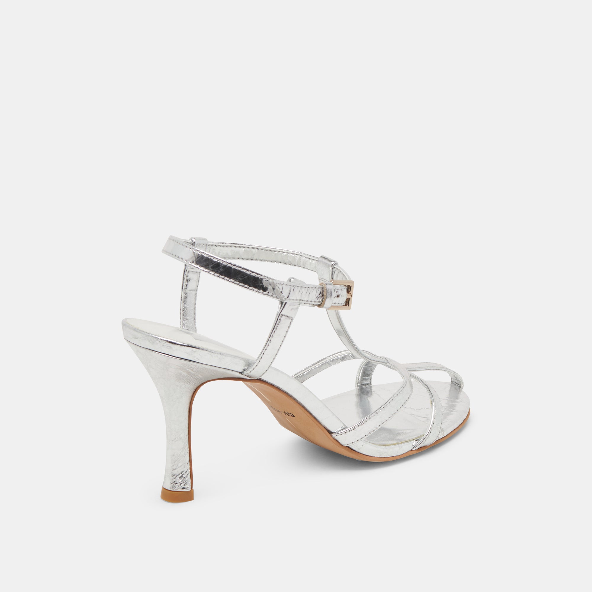 LIANE Women's Silver Distressed Leather Heels - Stylish High Heels for Parties, Weddings & Evening Events