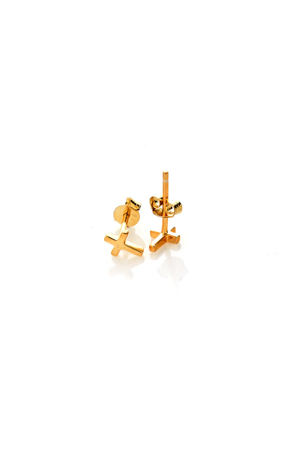 Gold Plated Cross Stud Earrings for Women - Stylish Religious Jewelry for Everyday Wear, Church, and Special Occasions