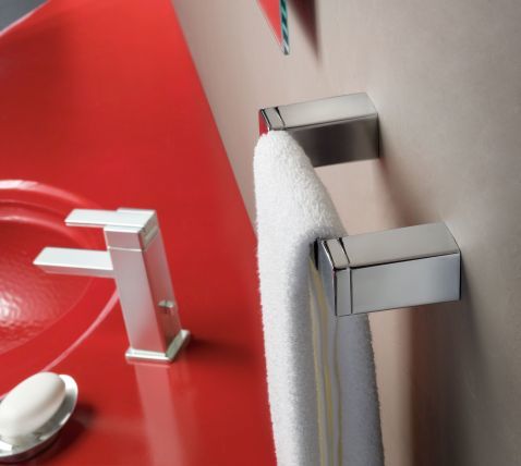Moen YB8886CH 90 Degree Chrome Towel Bar and Ring Set - Perfect for Bathroom, Kitchen, and Spa Organization